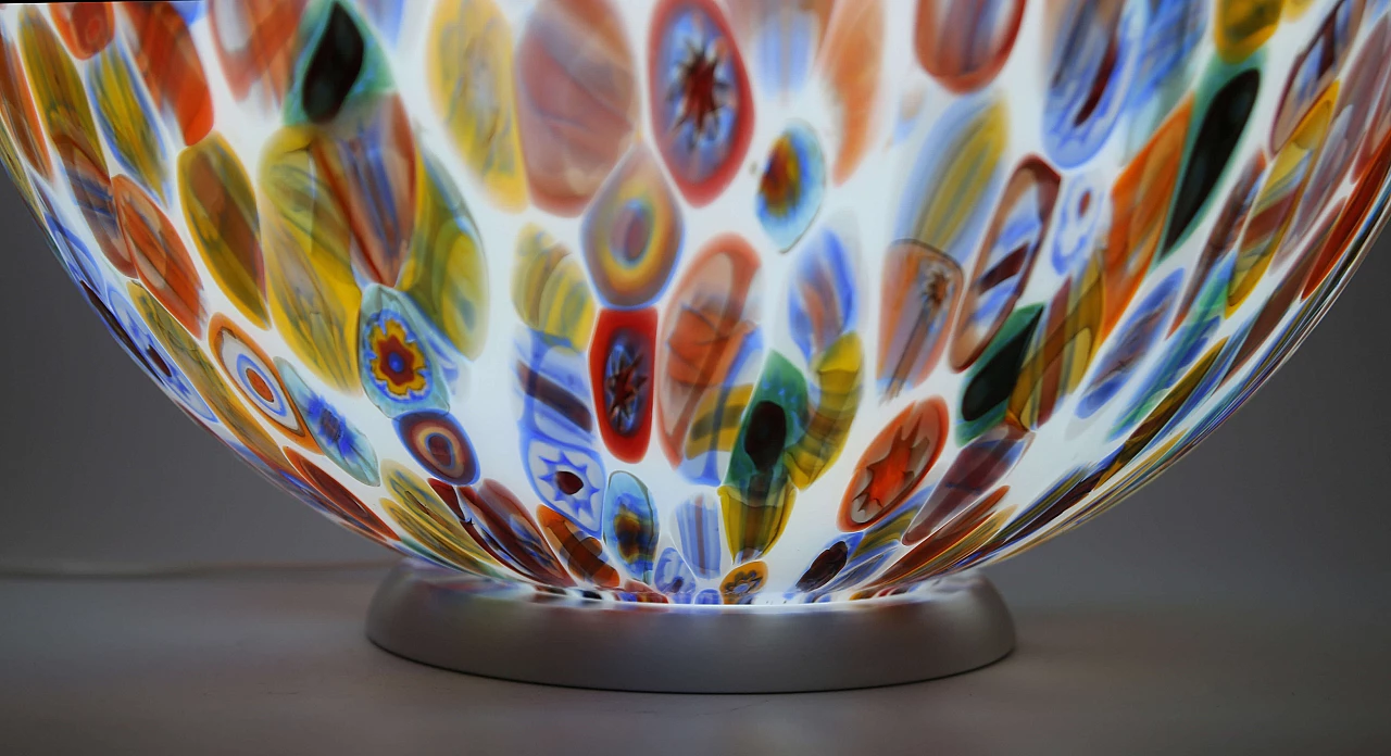 Lampada in vetro di Murano con murrine millefiori 8