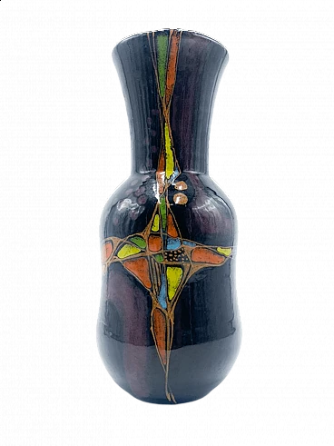 Decorated ceramic vase by Verzolini, 1970s