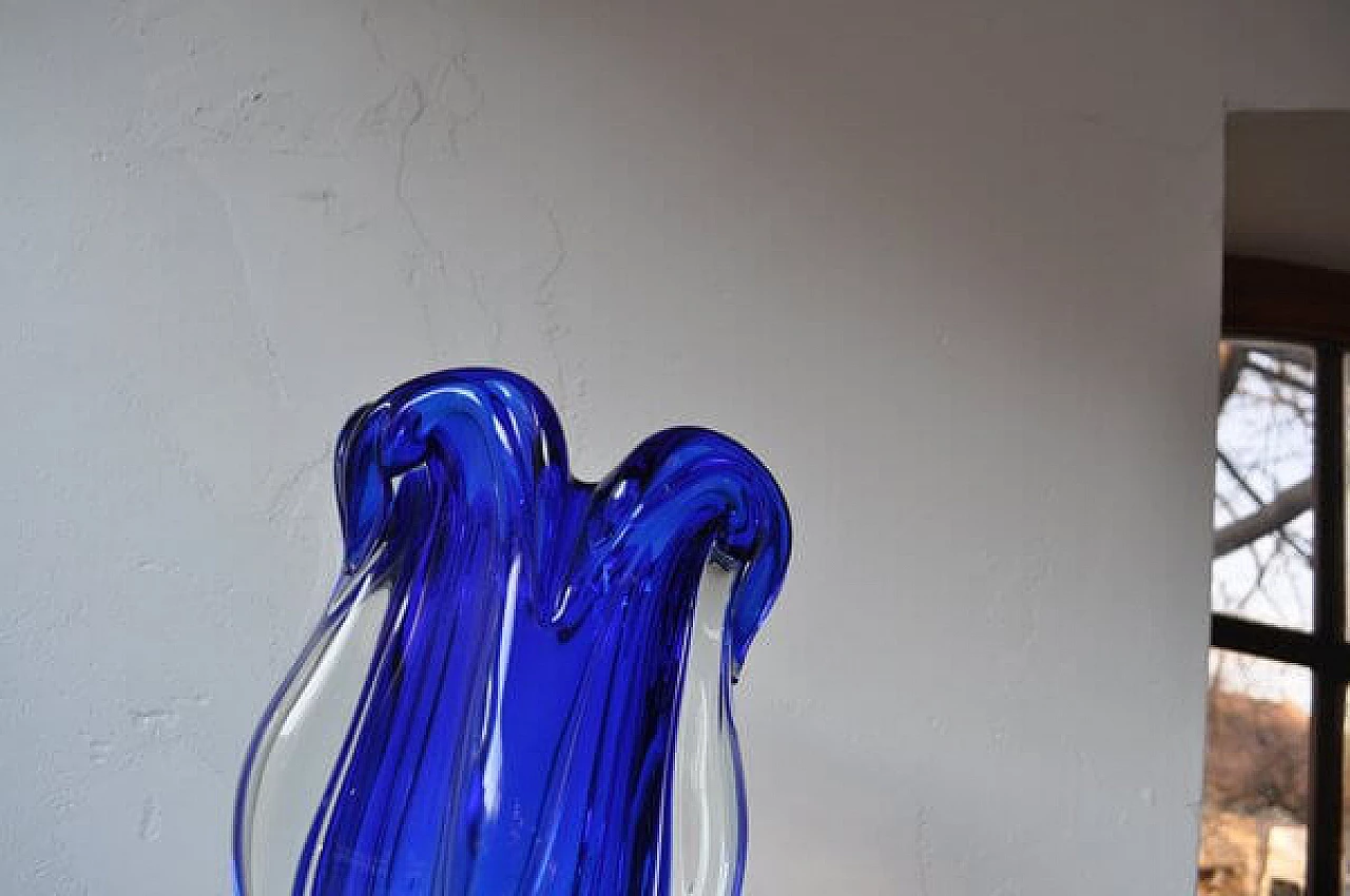 Blue glass vase, 1960s 2