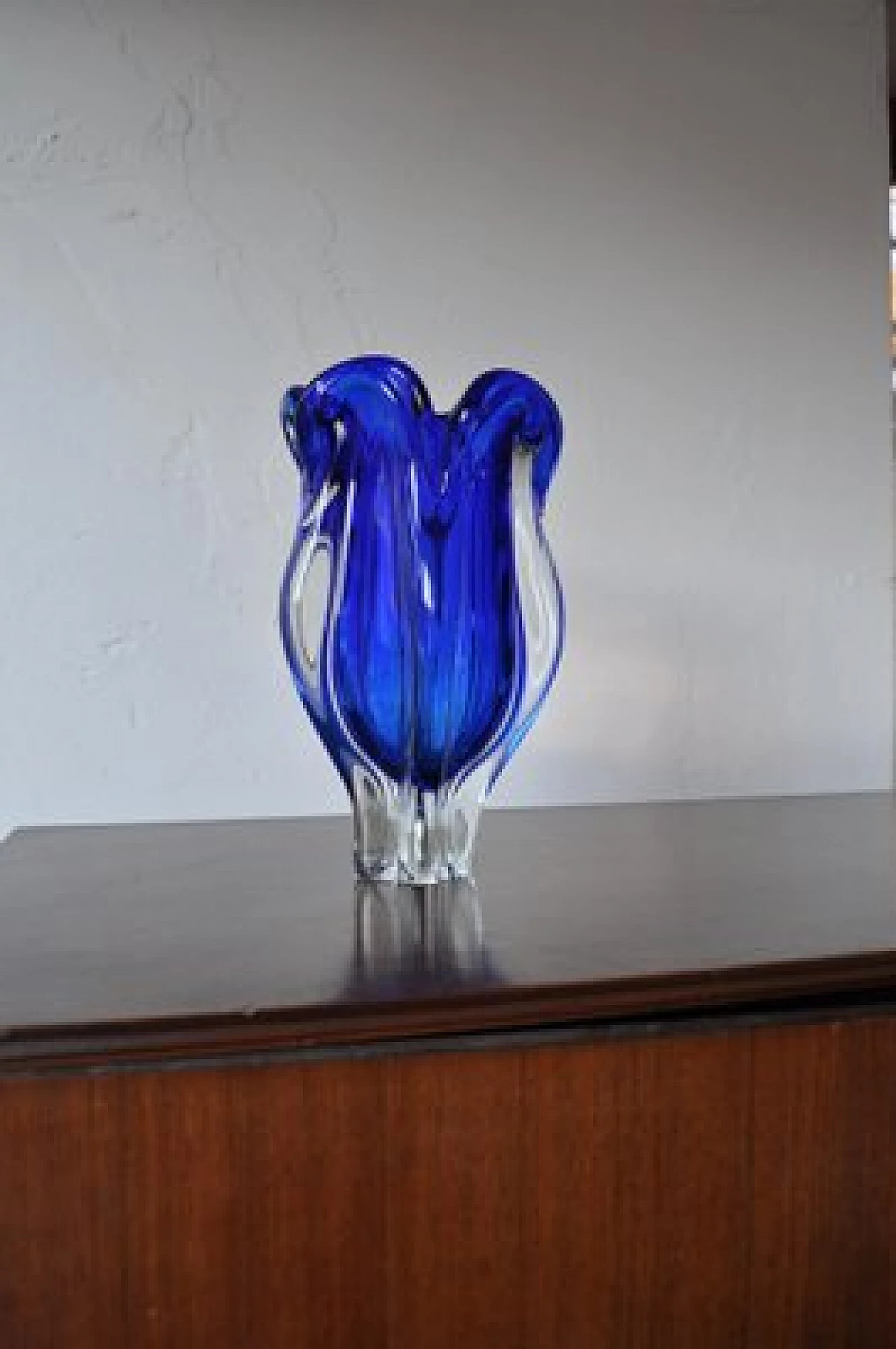 Blue glass vase, 1960s 5