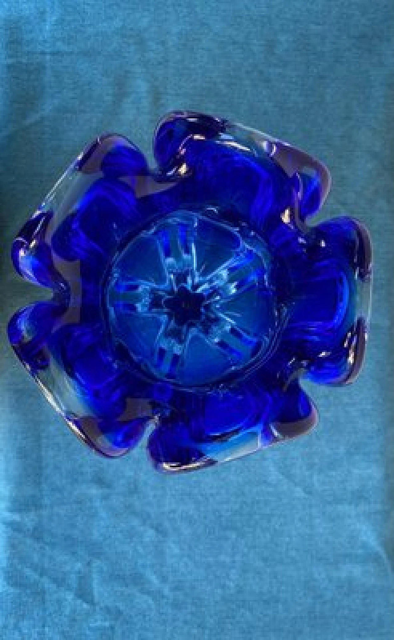 Blue glass vase, 1960s 6