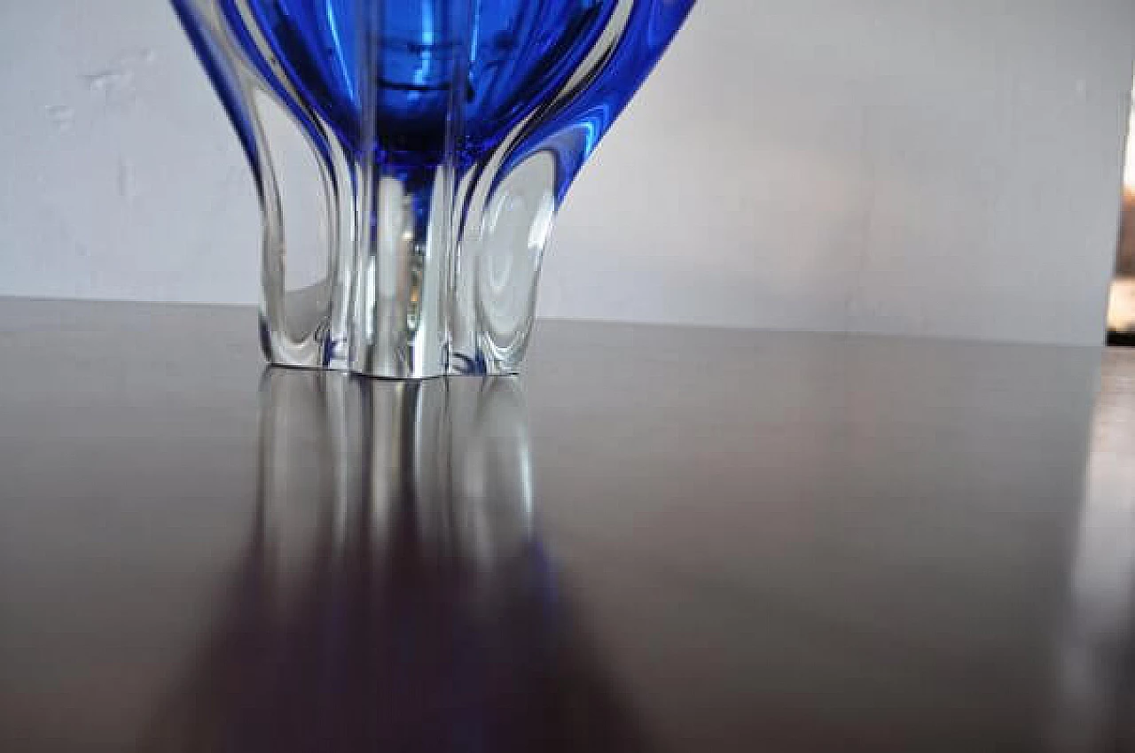 Blue glass vase, 1960s 7