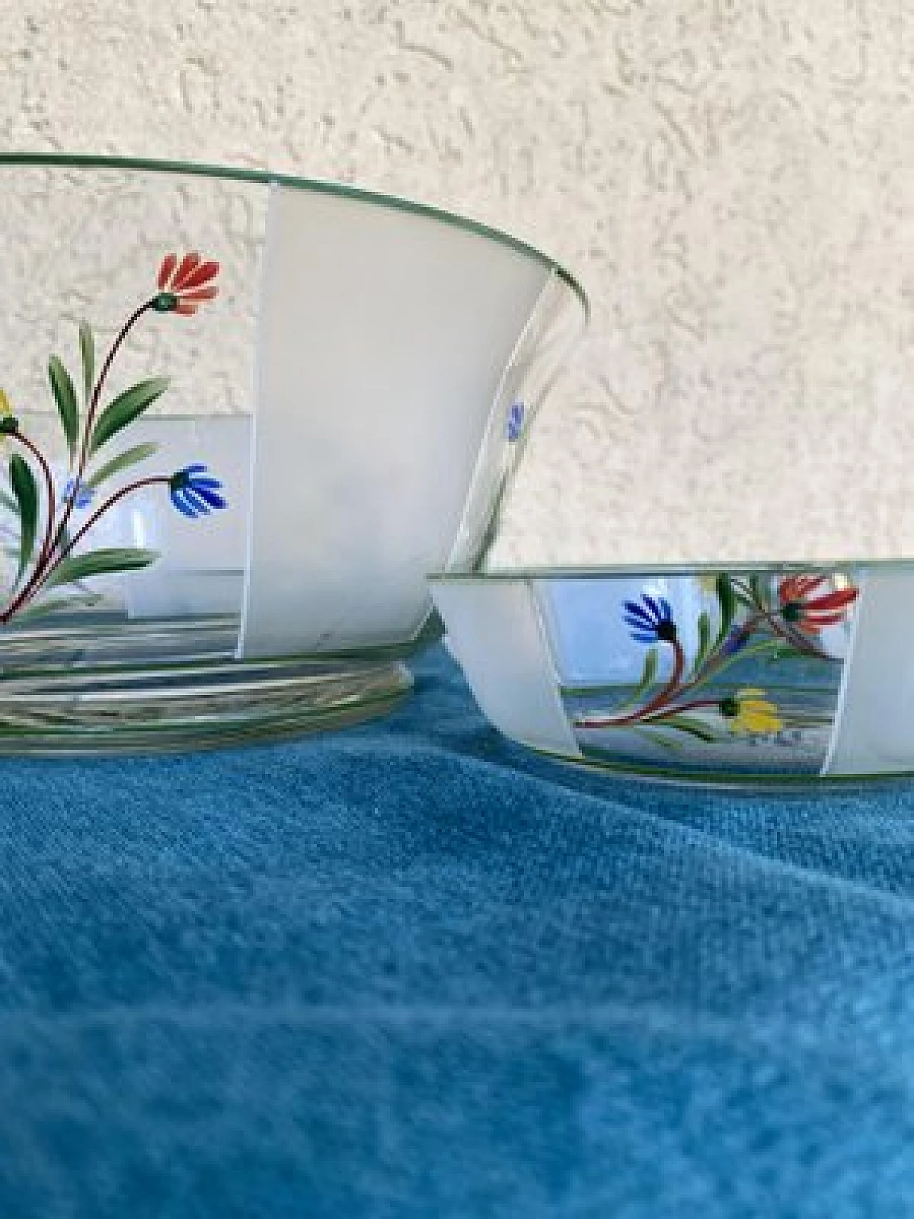 7 Hungarian hand-painted glass bowls, 1950s 3