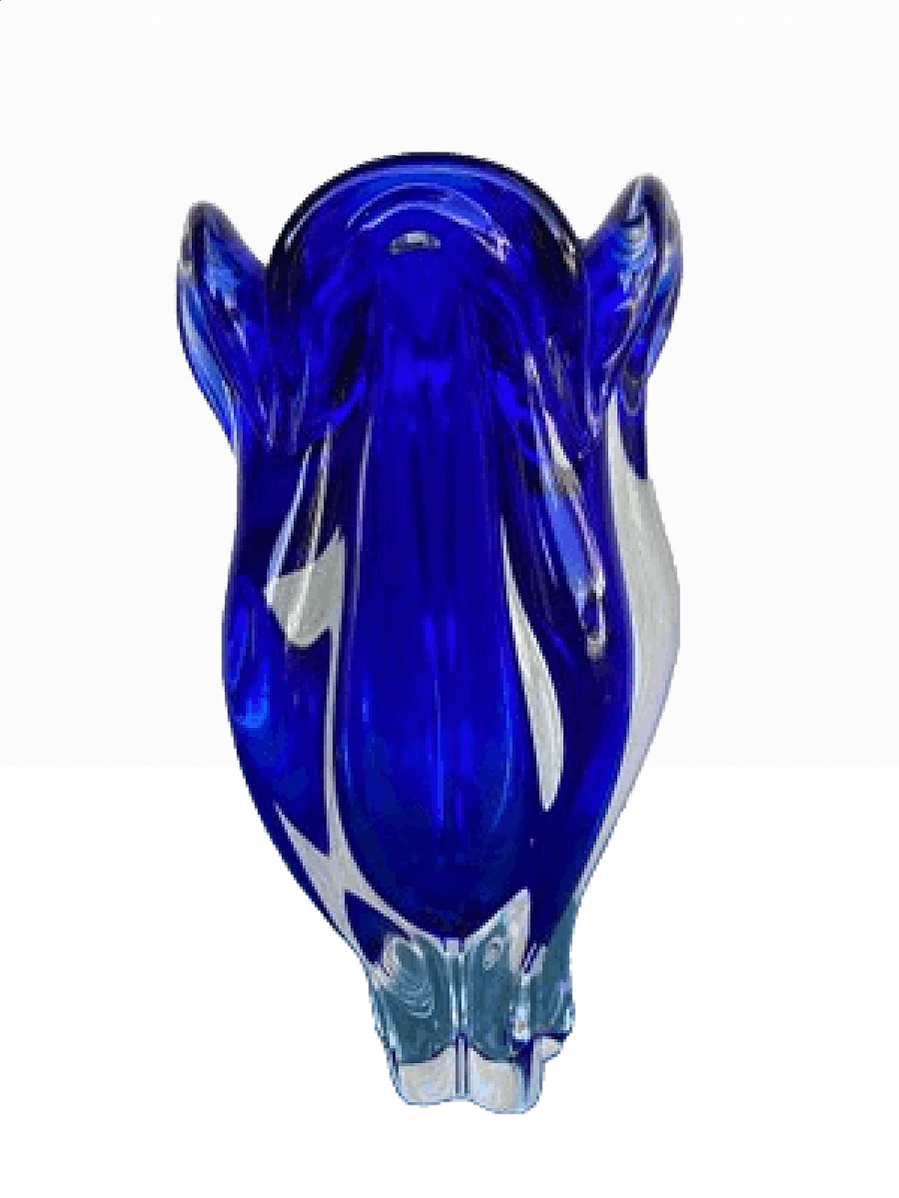 Blue glass vase, 1960s 8