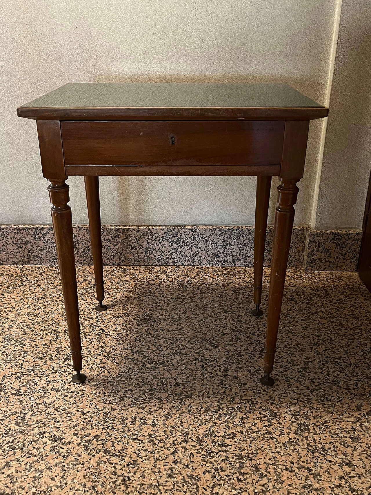 Wooden side table with glass top, early 20th century 2