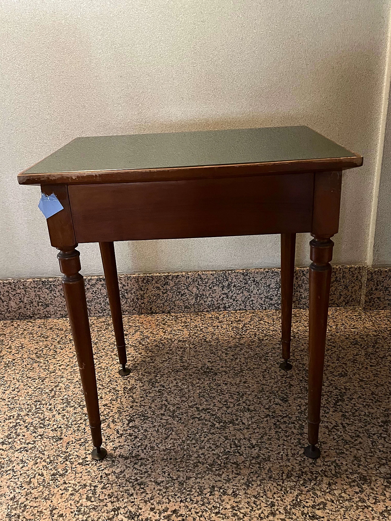 Wooden side table with glass top, early 20th century 8