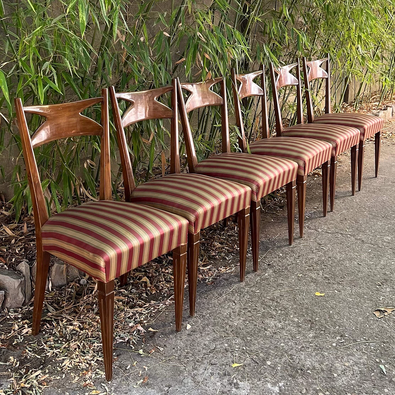 6 Mahogany chairs by Franco Buzzi, 1940s 8