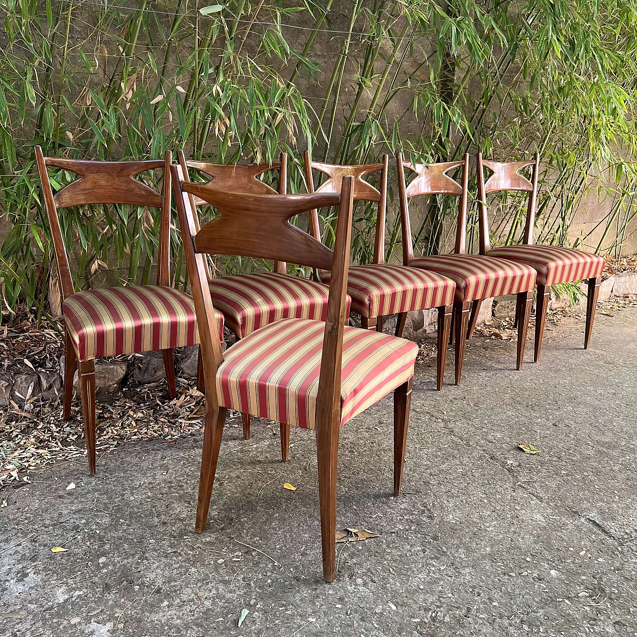 6 Mahogany chairs by Franco Buzzi, 1940s 10