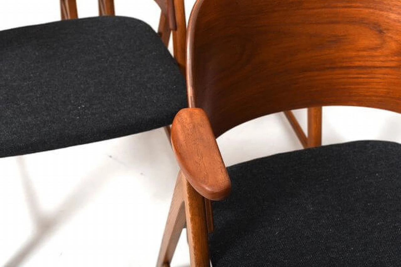 6 Danish teak and oak shell chairs, 1950s 6