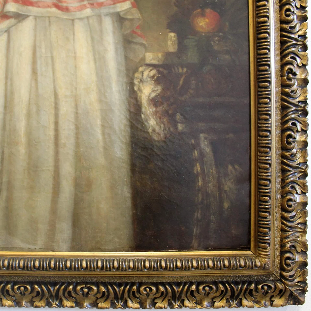 Oil painting on canvas with gilded frame, early 19th century 5