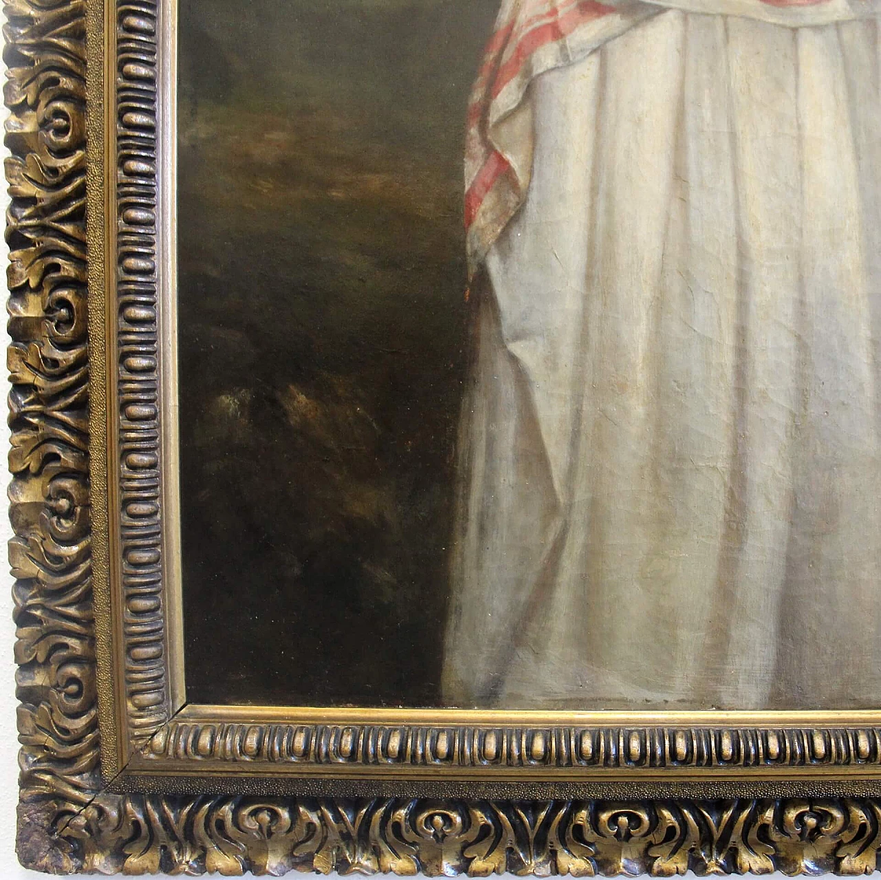 Oil painting on canvas with gilded frame, early 19th century 9