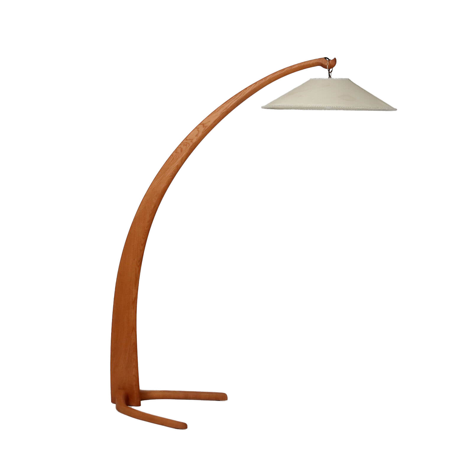 arched wooden floor lamp