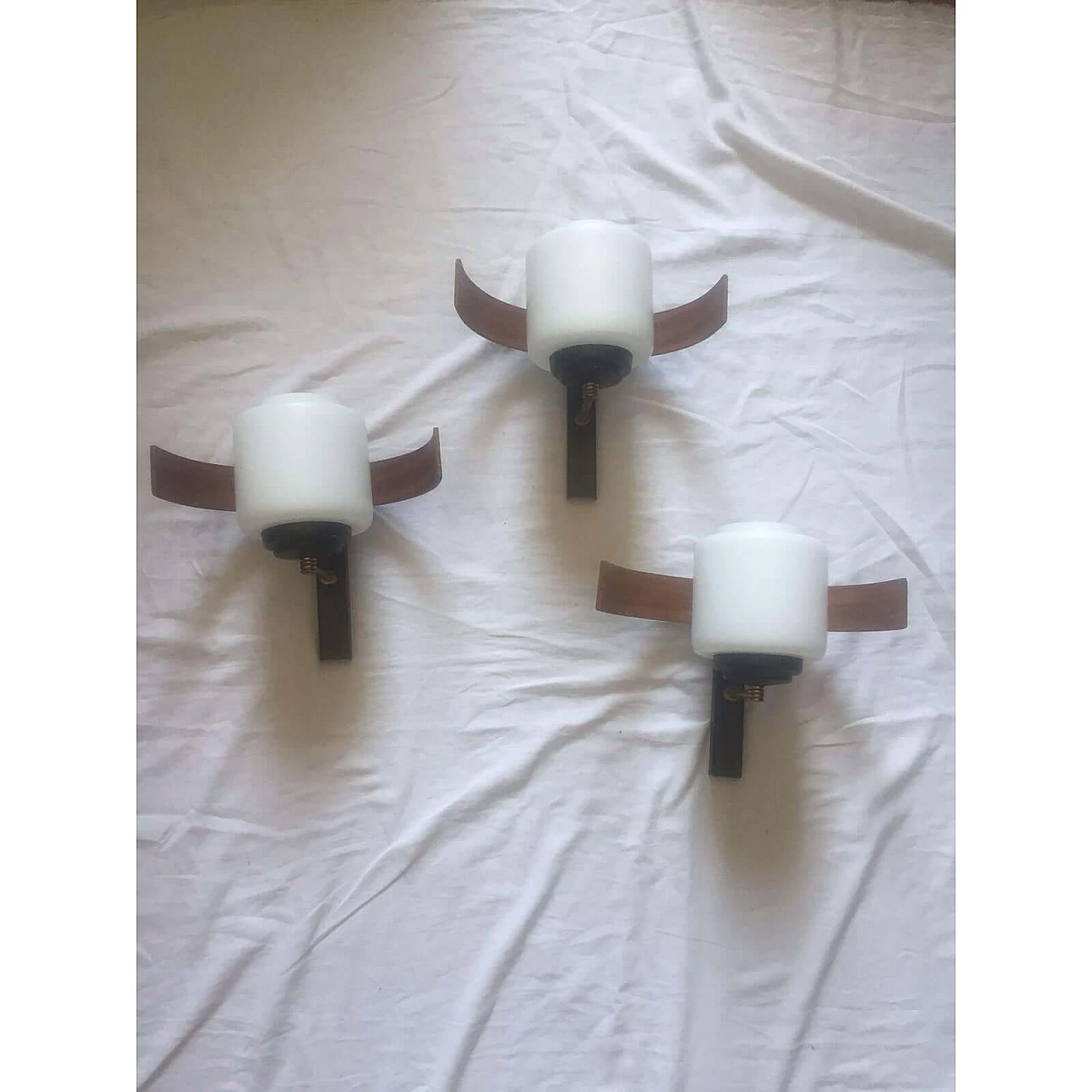 3 Wall sconces in Stilnovo Style, 1960s 7