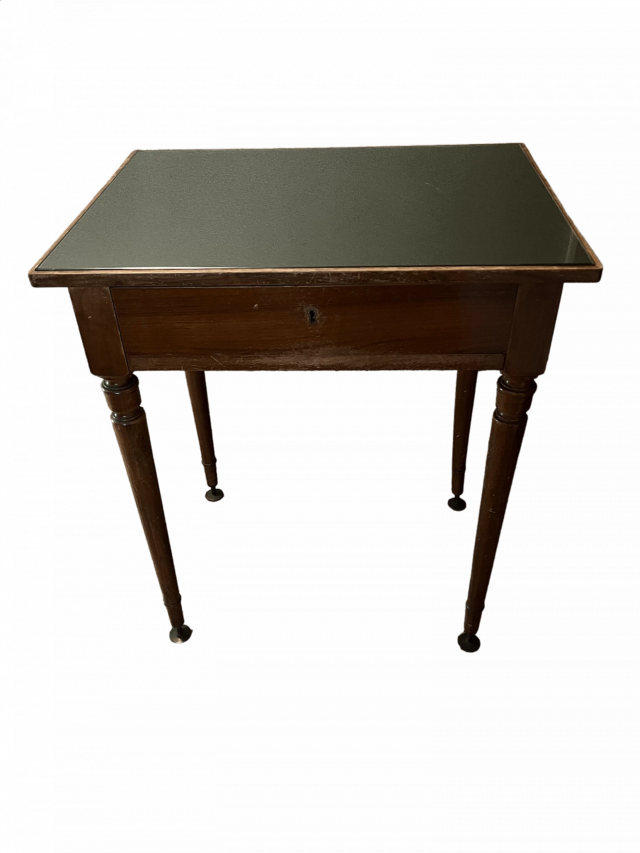 Wooden side table with glass top, early 20th century 9