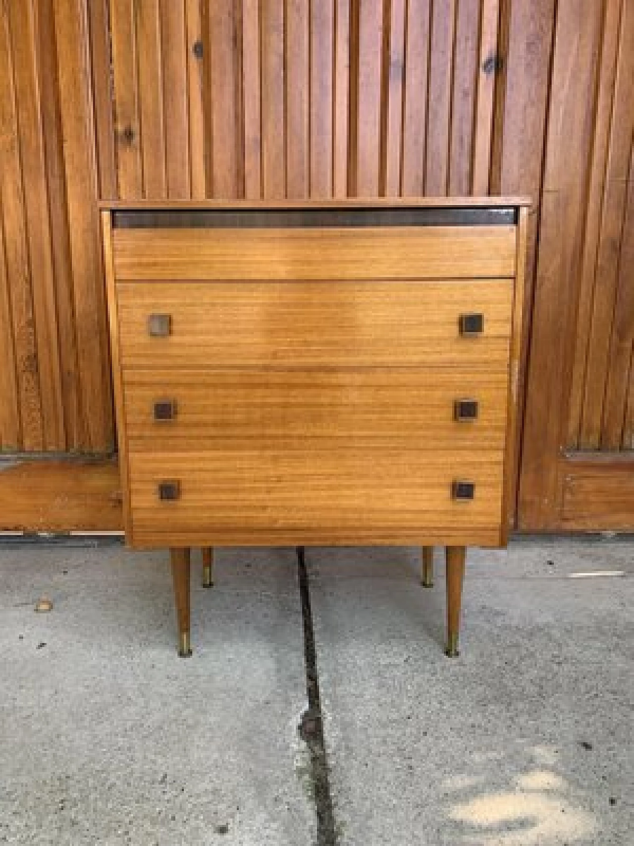 Teak four-drawer dresser, 1960s 1