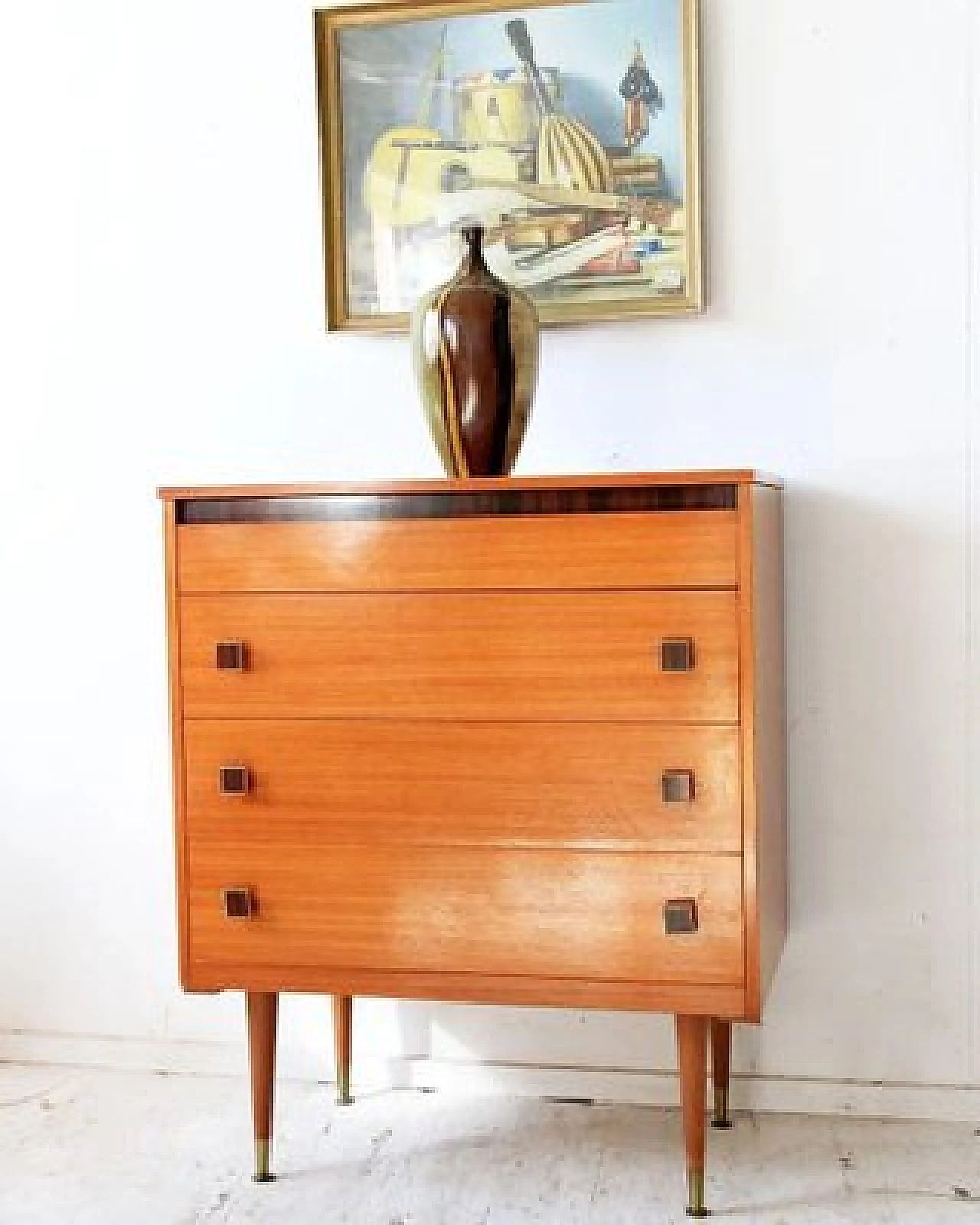 Teak four-drawer dresser, 1960s 6