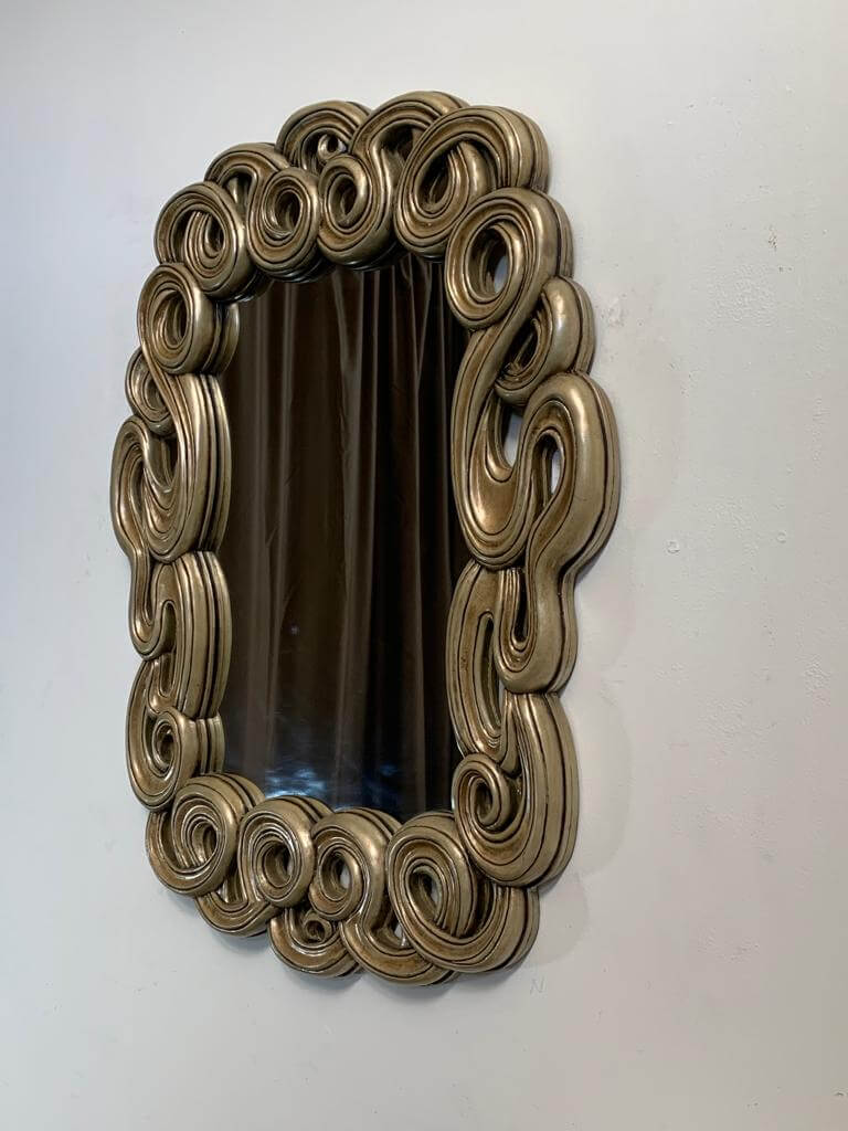 Specchio a mezzaluna in resina