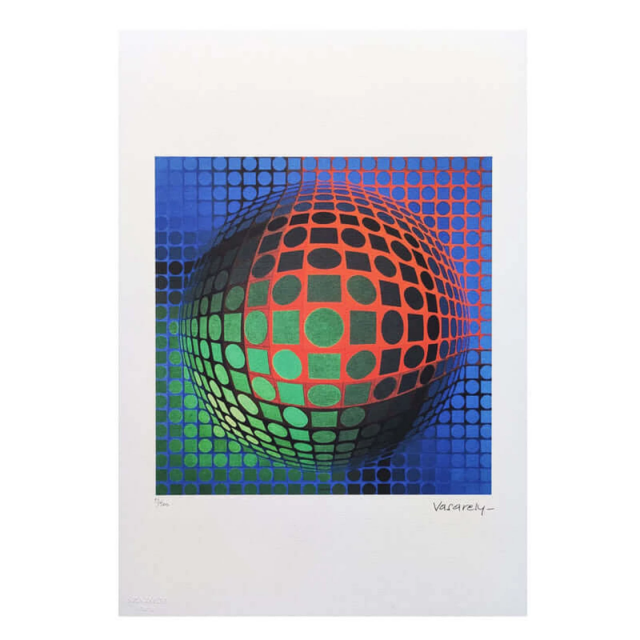 Victor Vasarely, Number 99, Spadem-Paris limited edition lithograph, 1970s 1