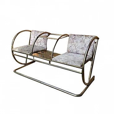 Brass two-seater bench, 1950s