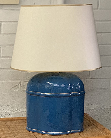 Lampada da tavolo modernista in porcellana con tulipani blu di Bing &  Grøndahl, anni '70 in vendita su Pamono