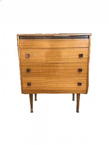 Teak four-drawer dresser, 1960s