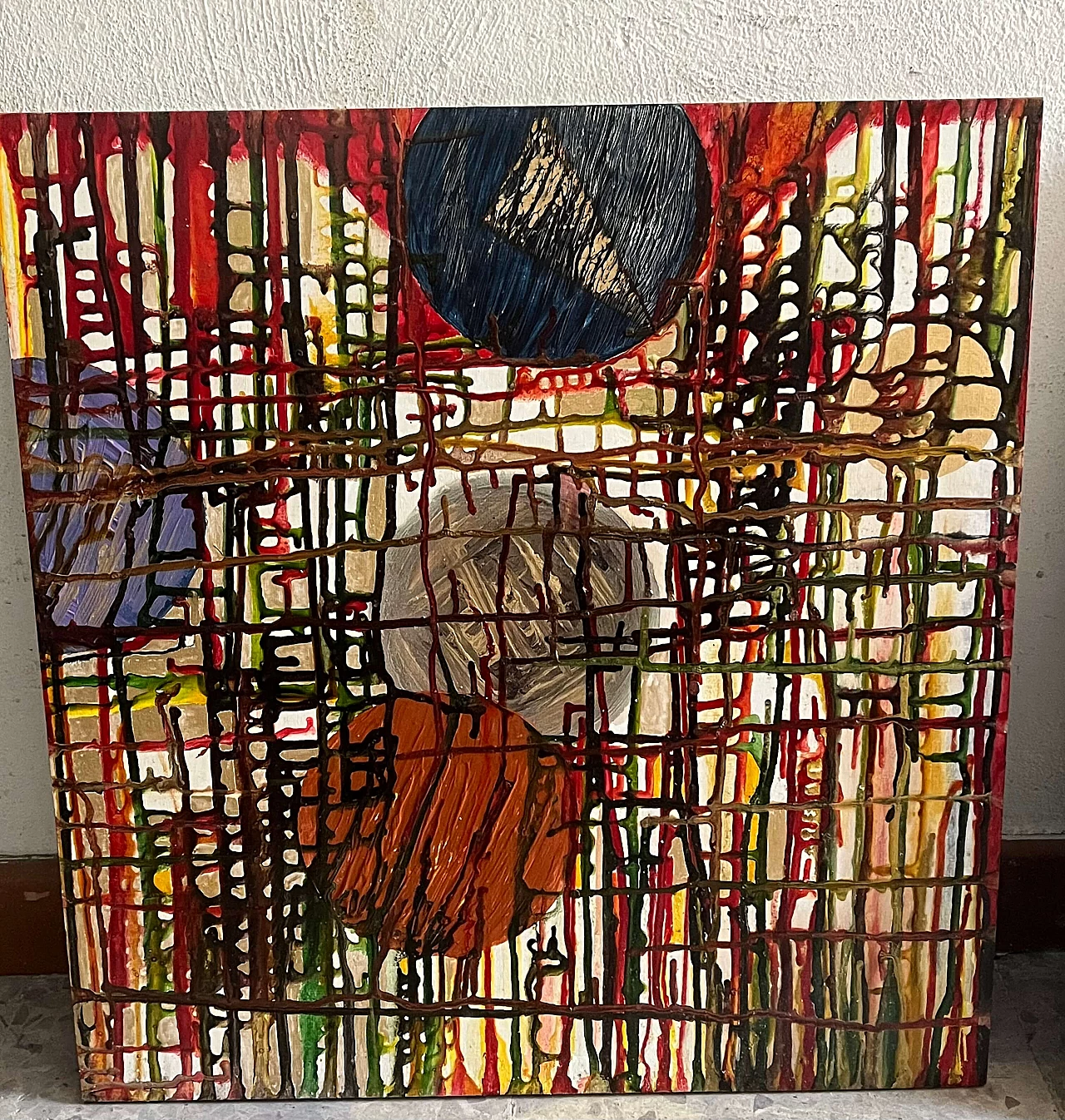 Bruno Carlino, Fantasia di forme e colori, dipinto a tempera e smalto su tavola, anni ‘2000 1