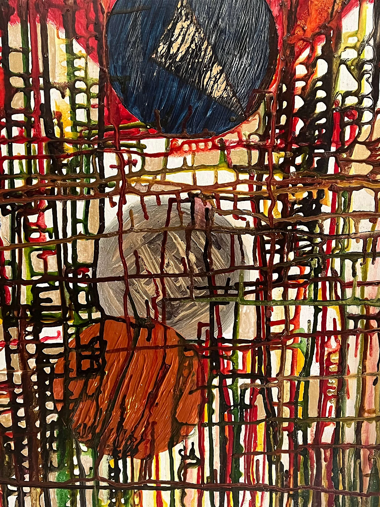 Bruno Carlino, Fantasia di forme e colori, dipinto a tempera e smalto su tavola, anni ‘2000 4