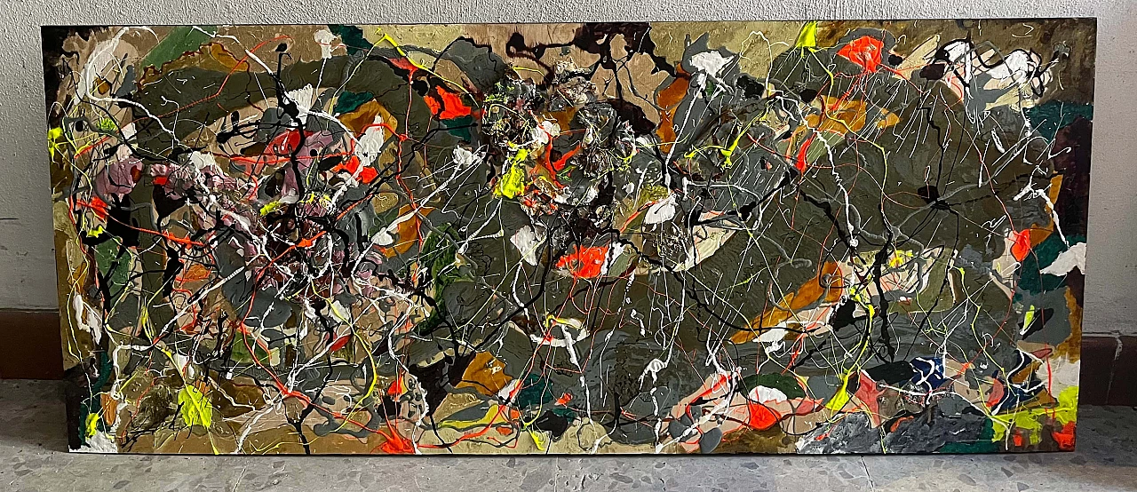 Bruno Carlino, Astrattismo nr. 1, dipinto a tempera e smalto su tavola, anni ‘2000 1