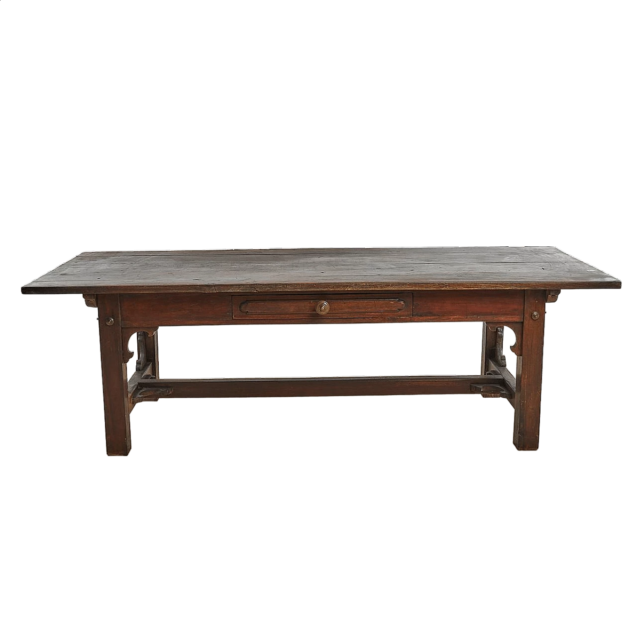 Walnut monk's table with drawer, 19th century 10