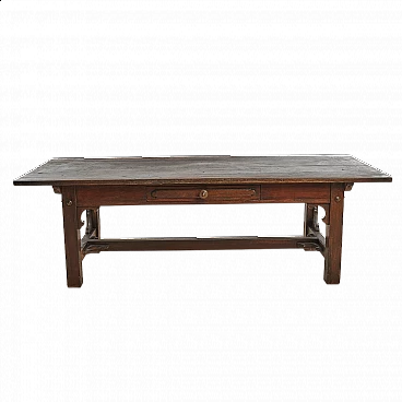 Walnut monk's table with drawer, 19th century