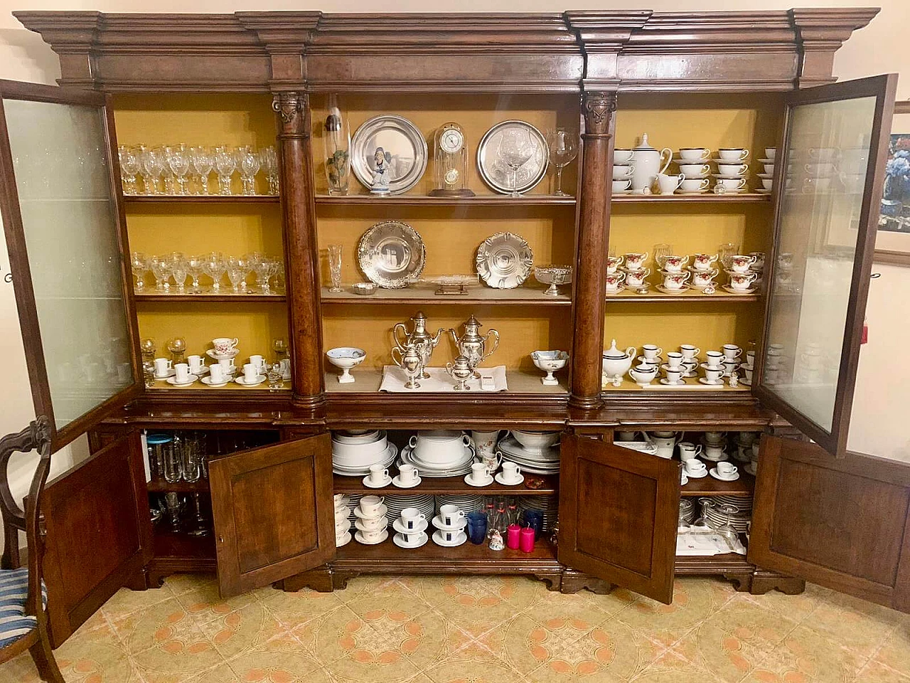 Wooden sideboard with display case, 1940s 3