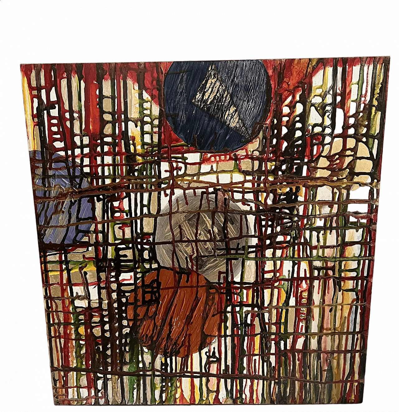 Bruno Carlino, Fantasia di forme e colori, dipinto a tempera e smalto su tavola, anni ‘2000 5
