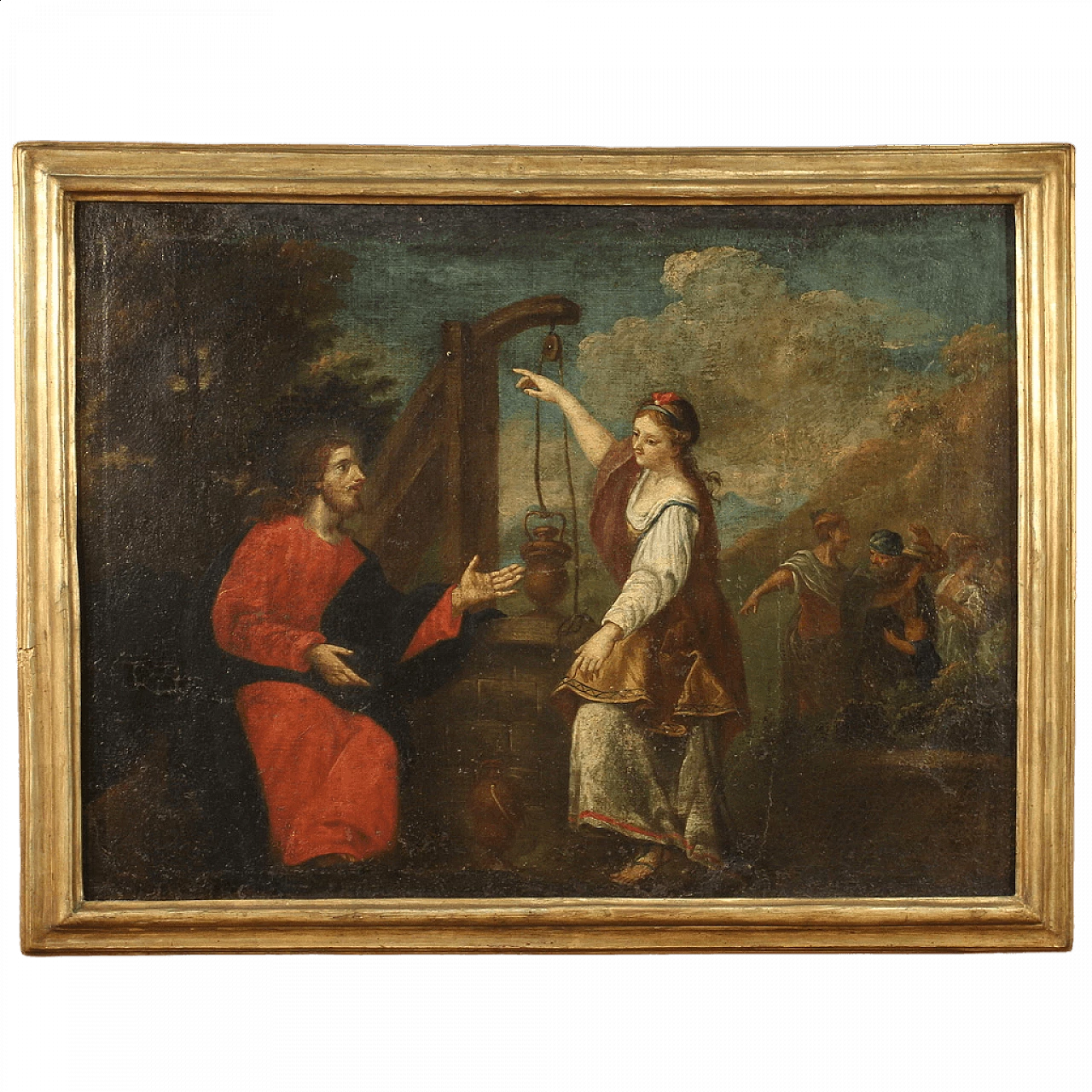 Christ and the Samaritan woman at the well, oil on canvas, 17th century 13