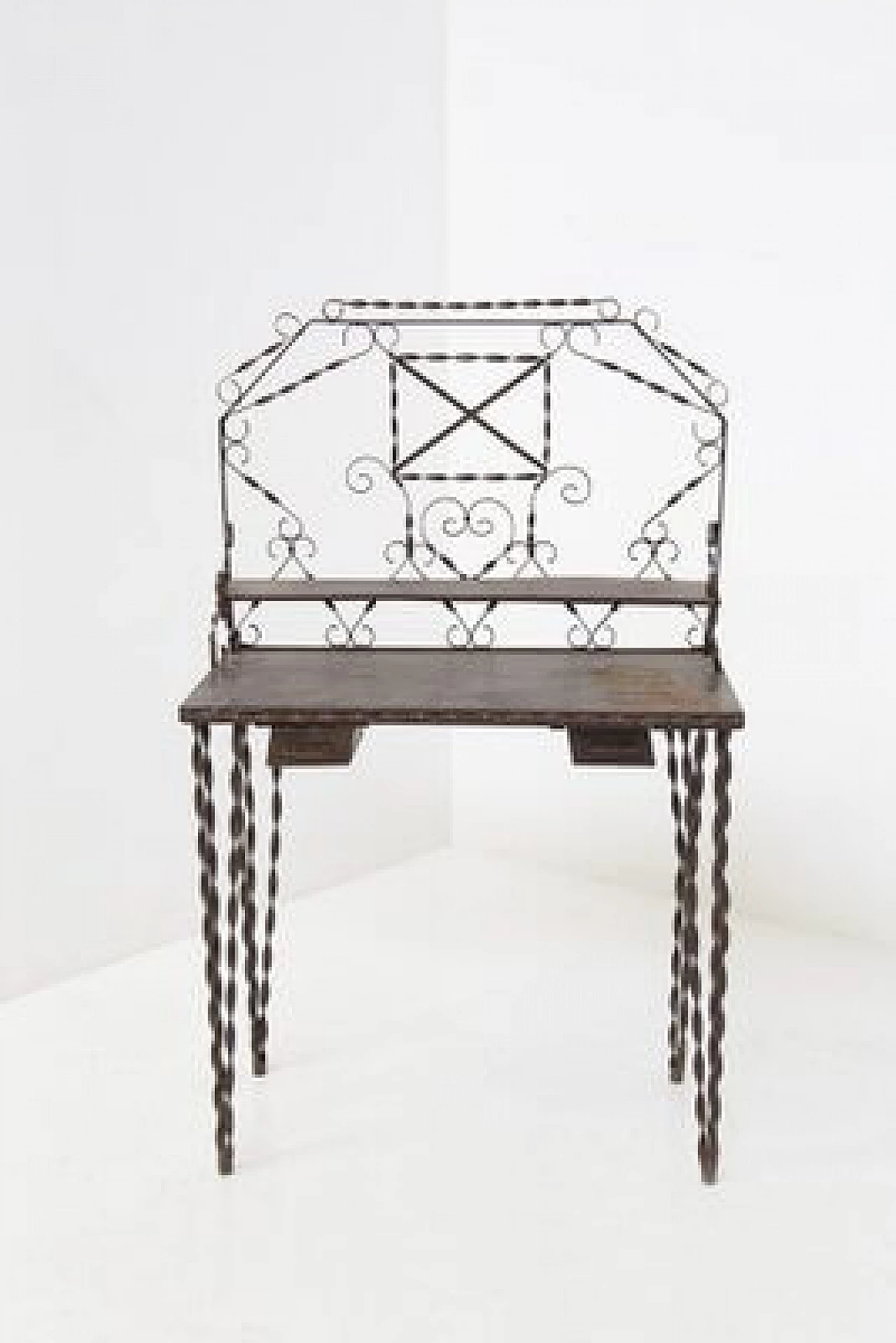 French forged wrought iron vanity, 1930s 1