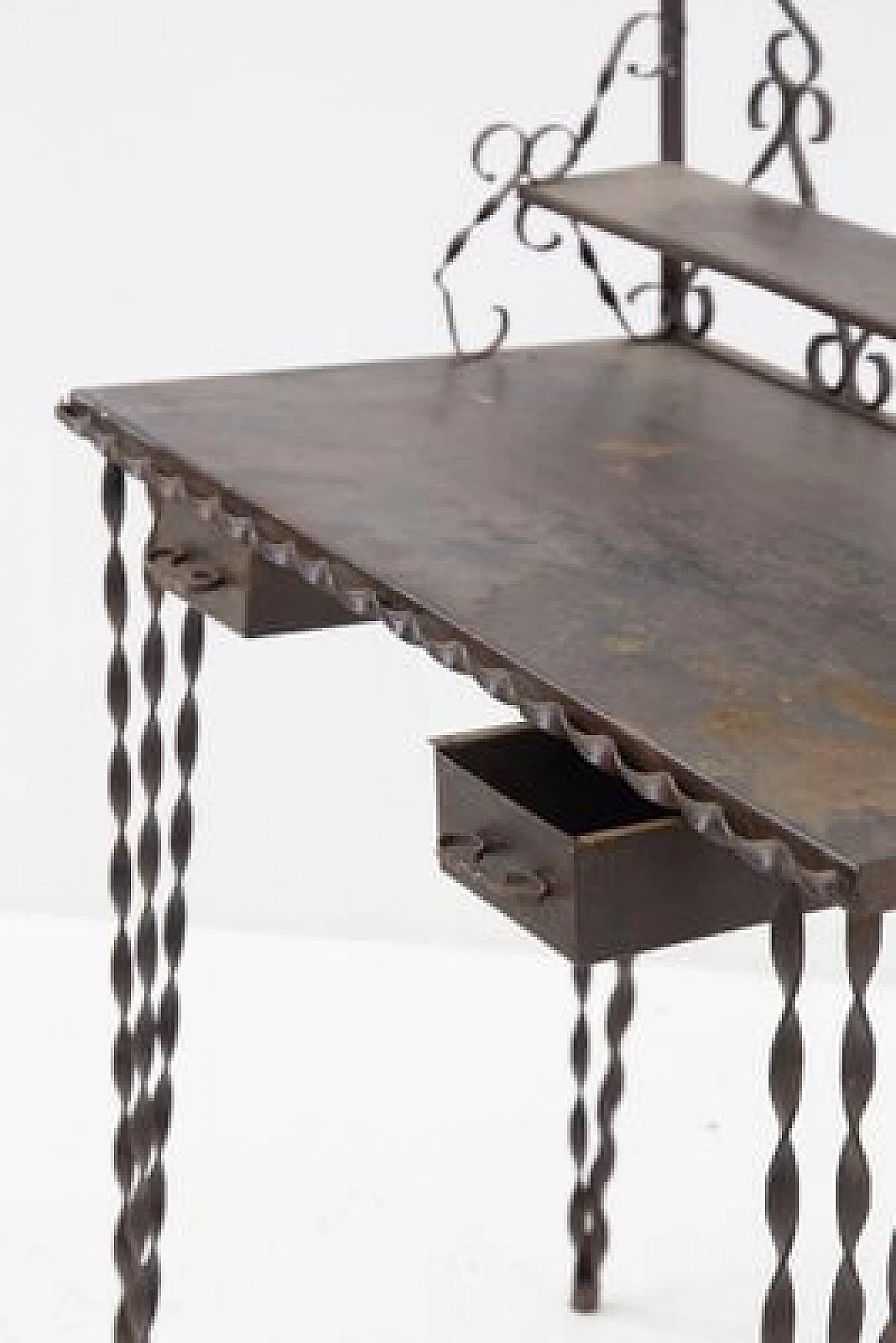 French forged wrought iron vanity, 1930s 8