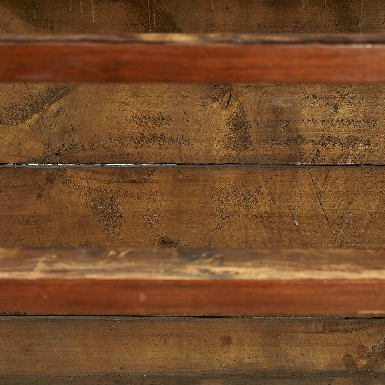 Four-drawer wooden chest of drawers with carved decorations in relief, 17th century 15