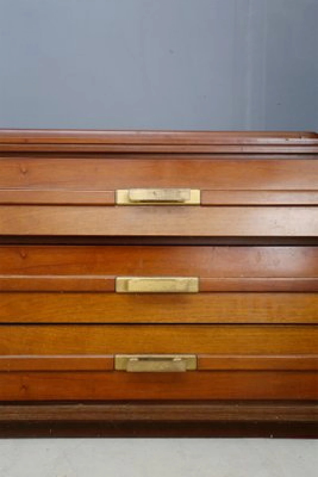 Walnut and pink mirrored chest of drawers, 1950s 2