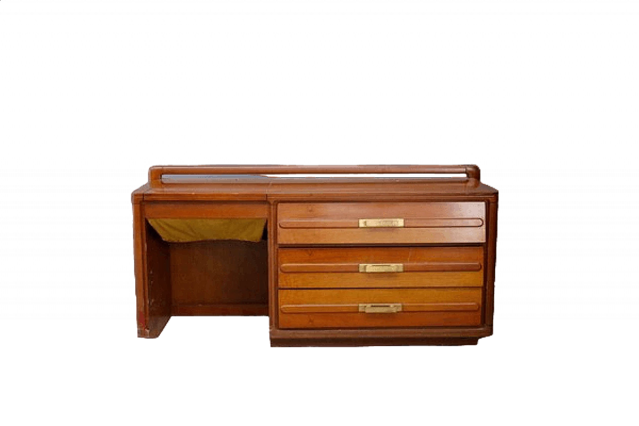 Walnut and pink mirrored chest of drawers, 1950s 10