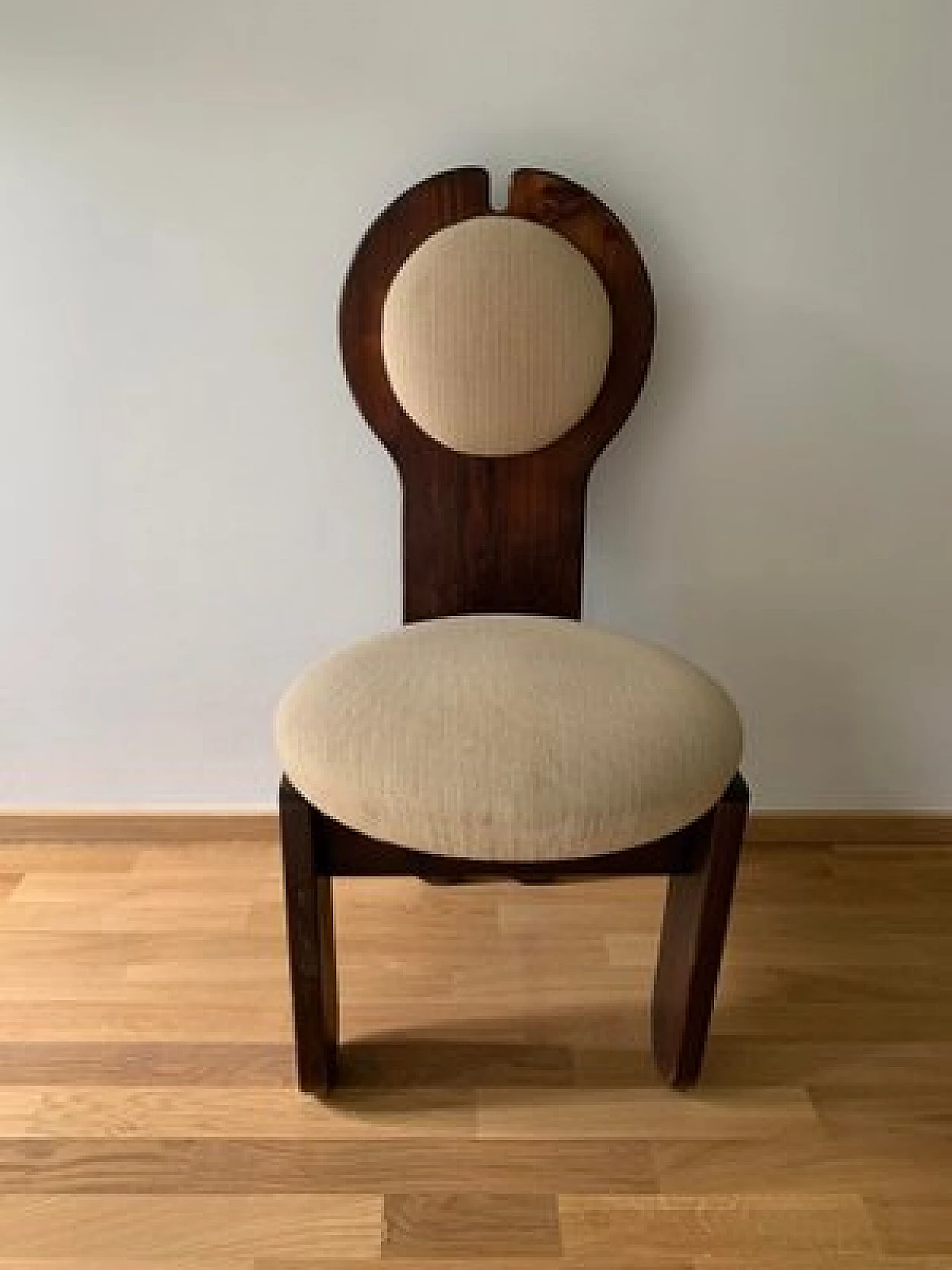 Chair in wood and beige fabric by Maria Szedleczky, 1960s 1