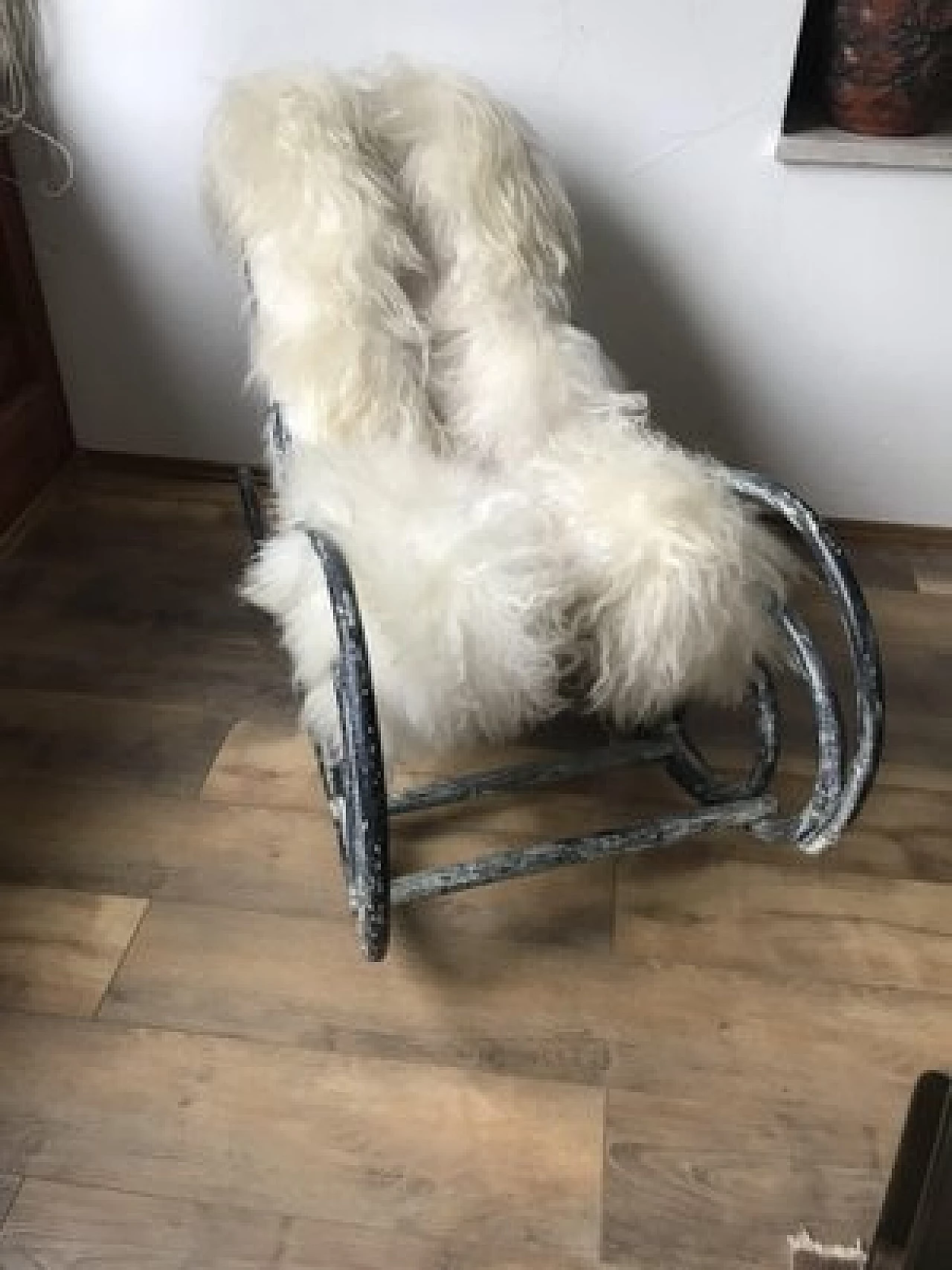 Rocking chair with lambswool by Thonet, second half of the 19th century 2