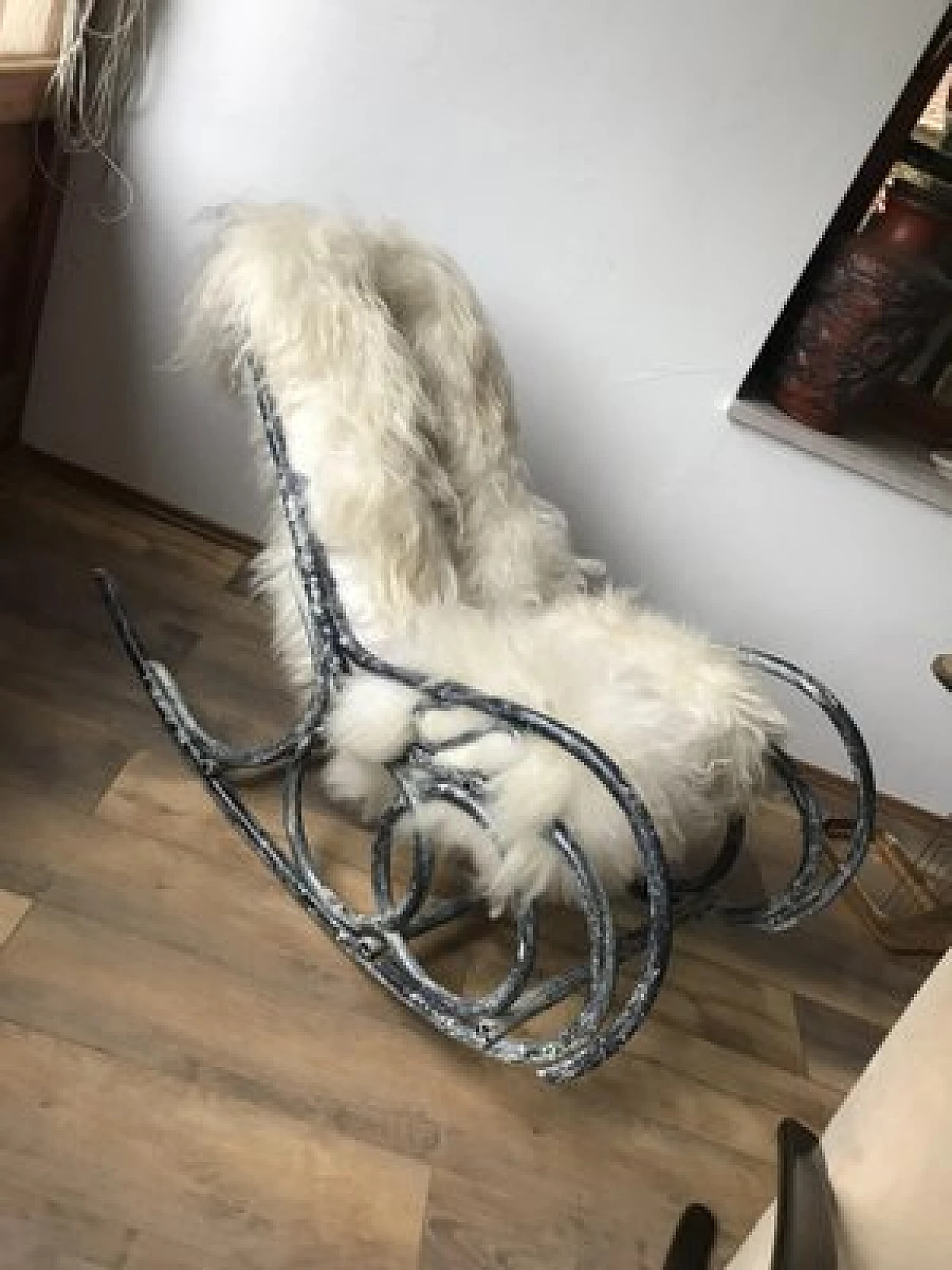 Rocking chair with lambswool by Thonet, second half of the 19th century 6