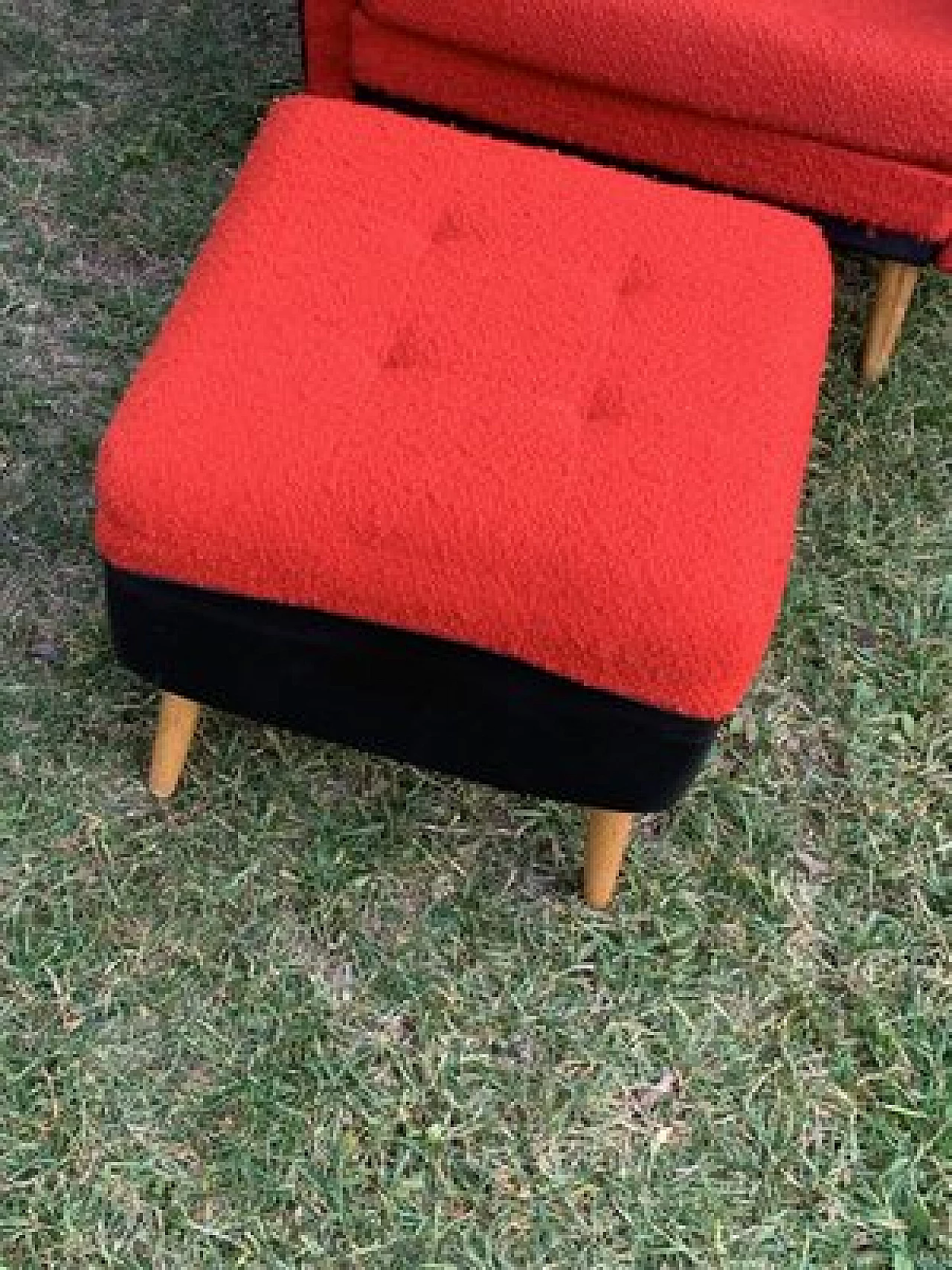 3 Armchairs and pair of footstools, 1960s 2