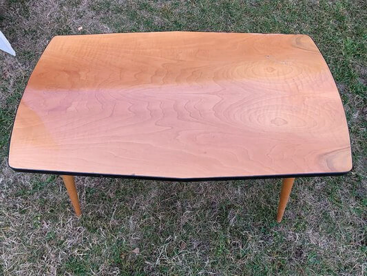 Rectangular beechwood side table, 1970s 1