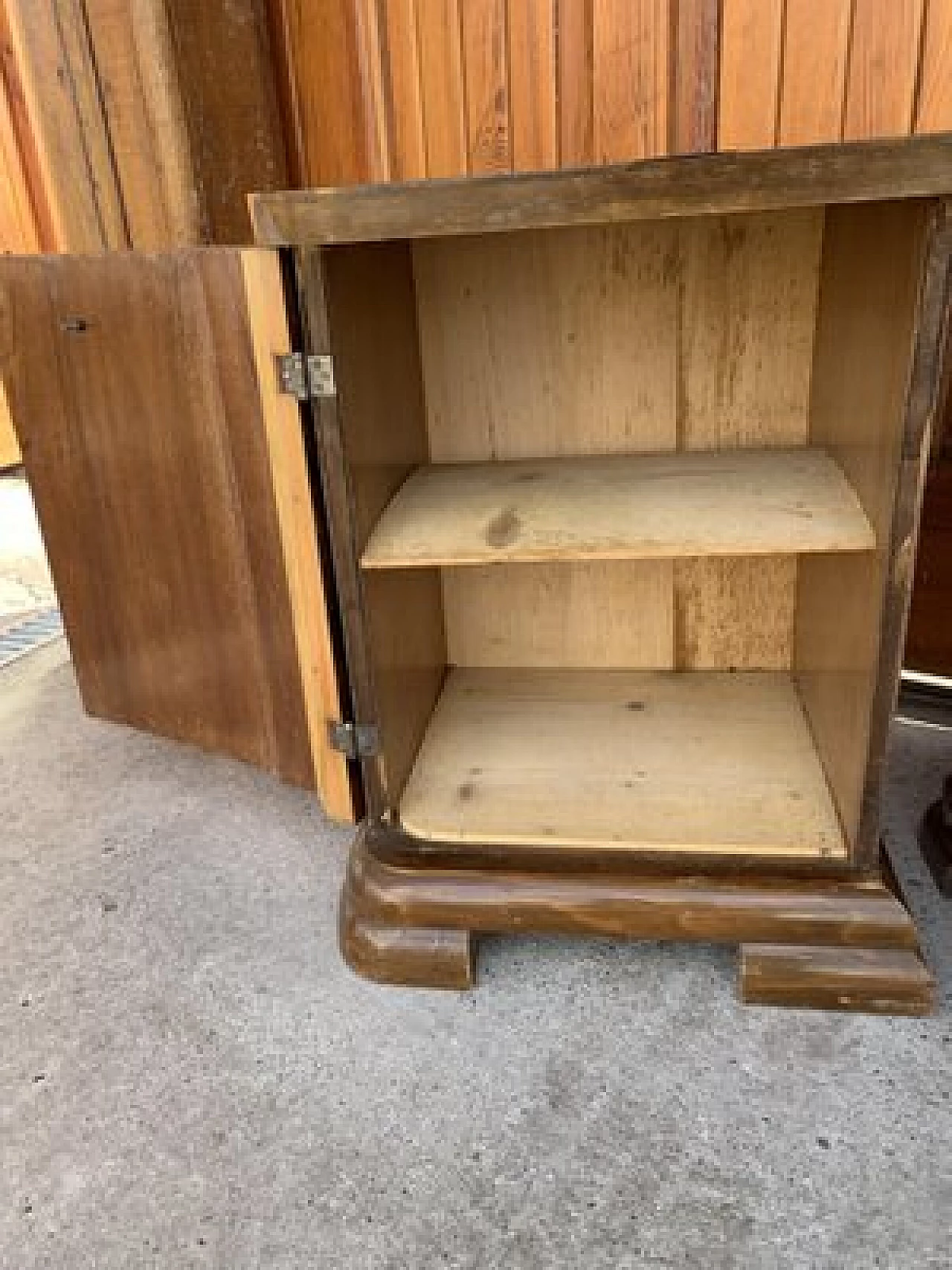 Pair of Art Deco bedside tables with single door, 1930s 4