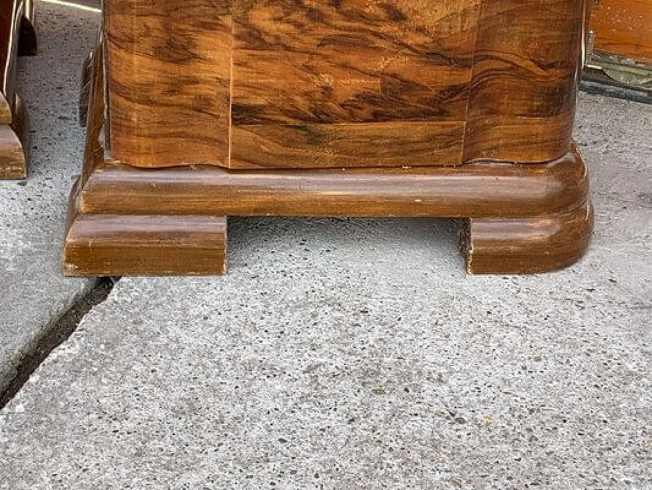 Pair of Art Deco bedside tables with single door, 1930s 5