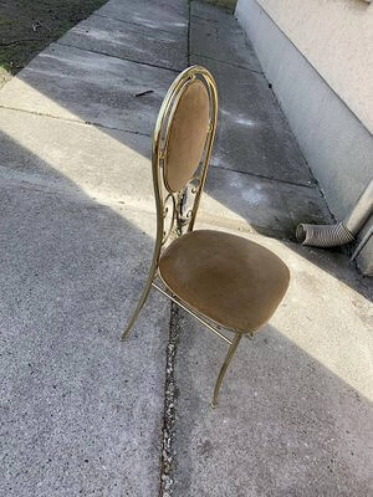 4 Chairs and table in brass by Paolo Salice, 1970s 3