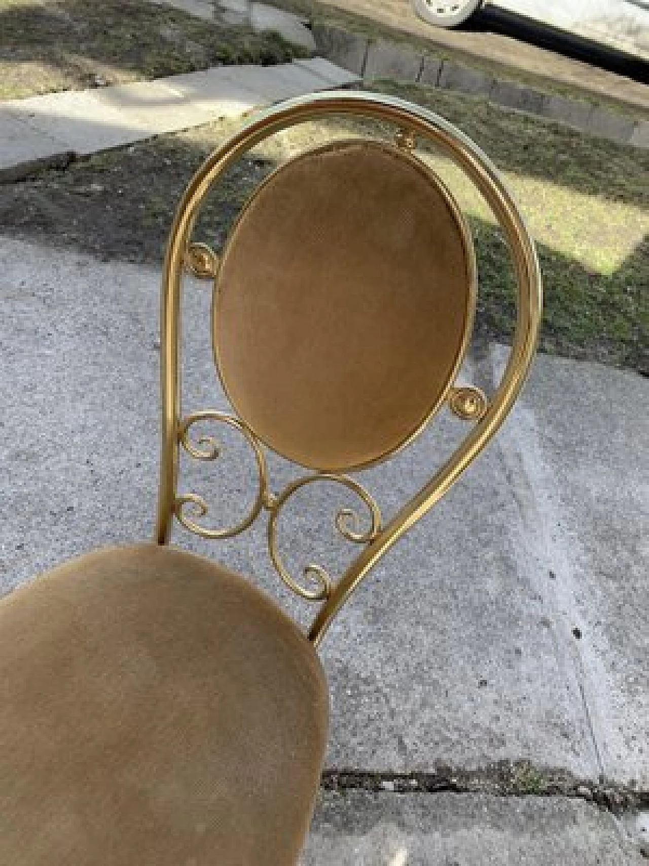 4 Chairs and table in brass by Paolo Salice, 1970s 6