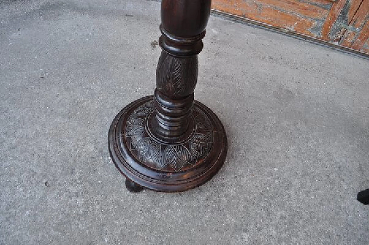 Wooden floor lamp with pink lampshade, early 20th century 5