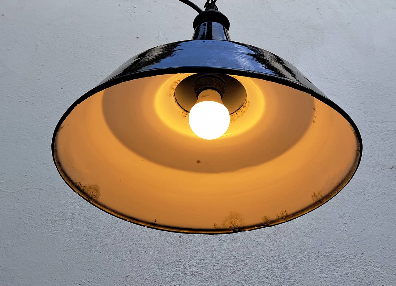 Enamelled iron ceiling lamp, 1950s 6