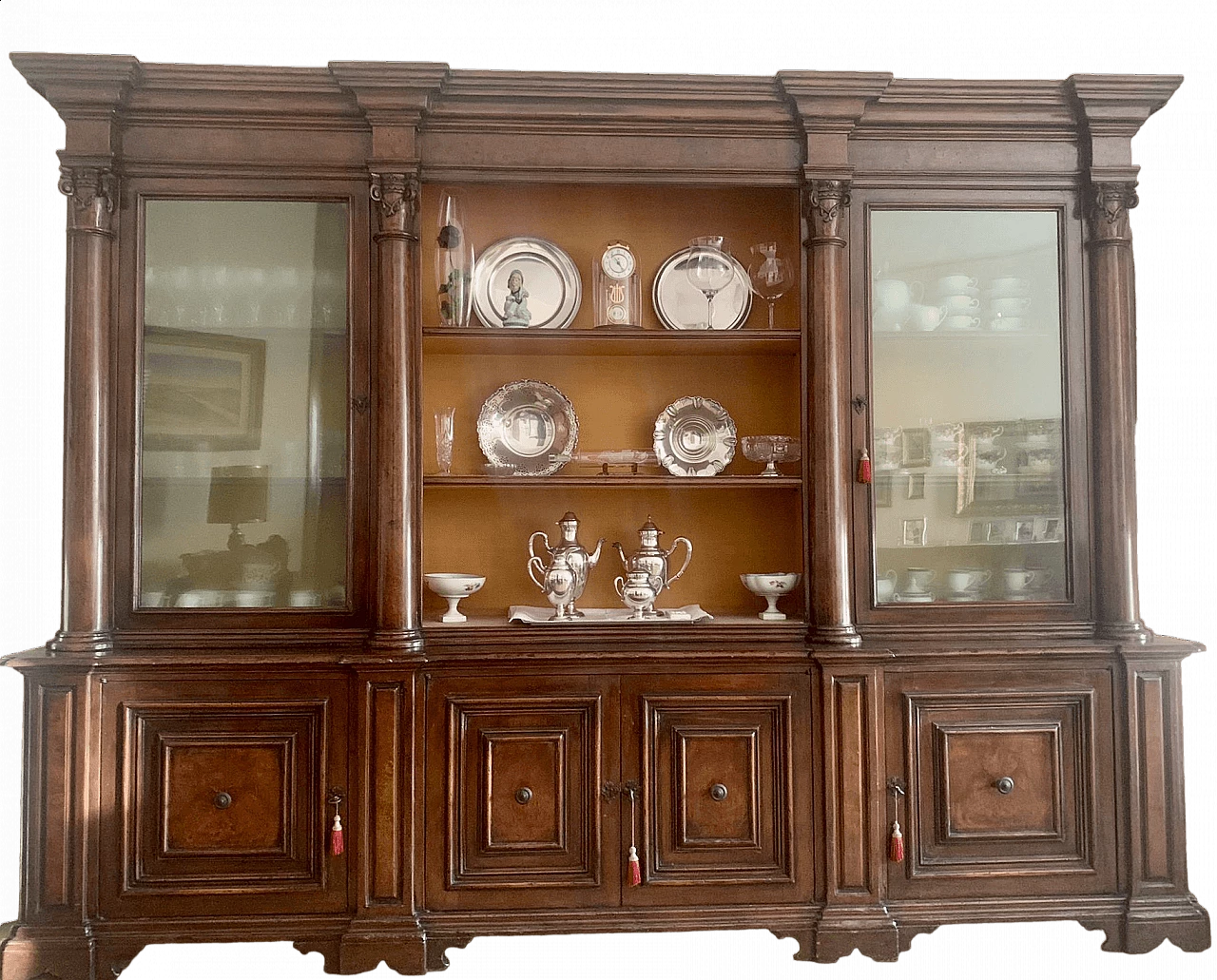 Wooden sideboard with display case, 1940s 4